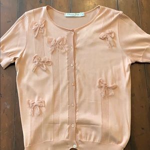 Christian Dior Silk Short Sleeve Cardigan